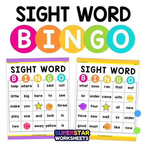 Sight Word BINGO .